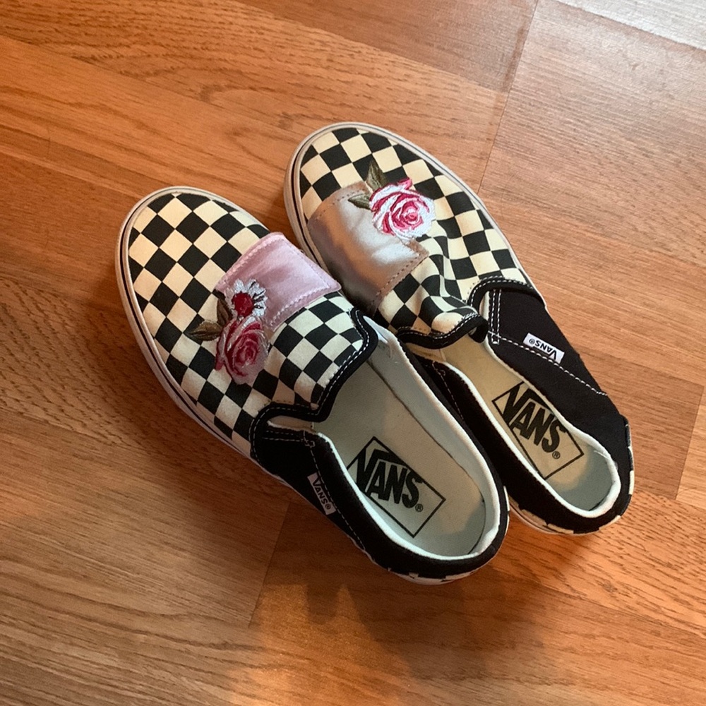 Checkerboard Vans Slip ons